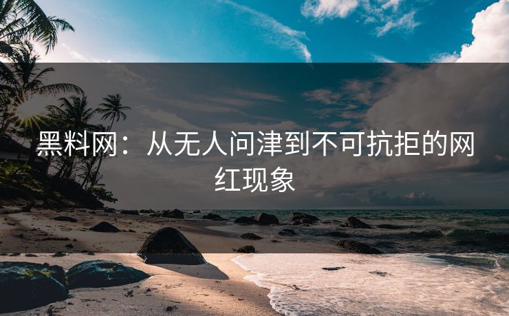 黑料网:从无人问津到不可抗拒的网红现象 黑料网:从无人问津到不可抗拒的网红现象